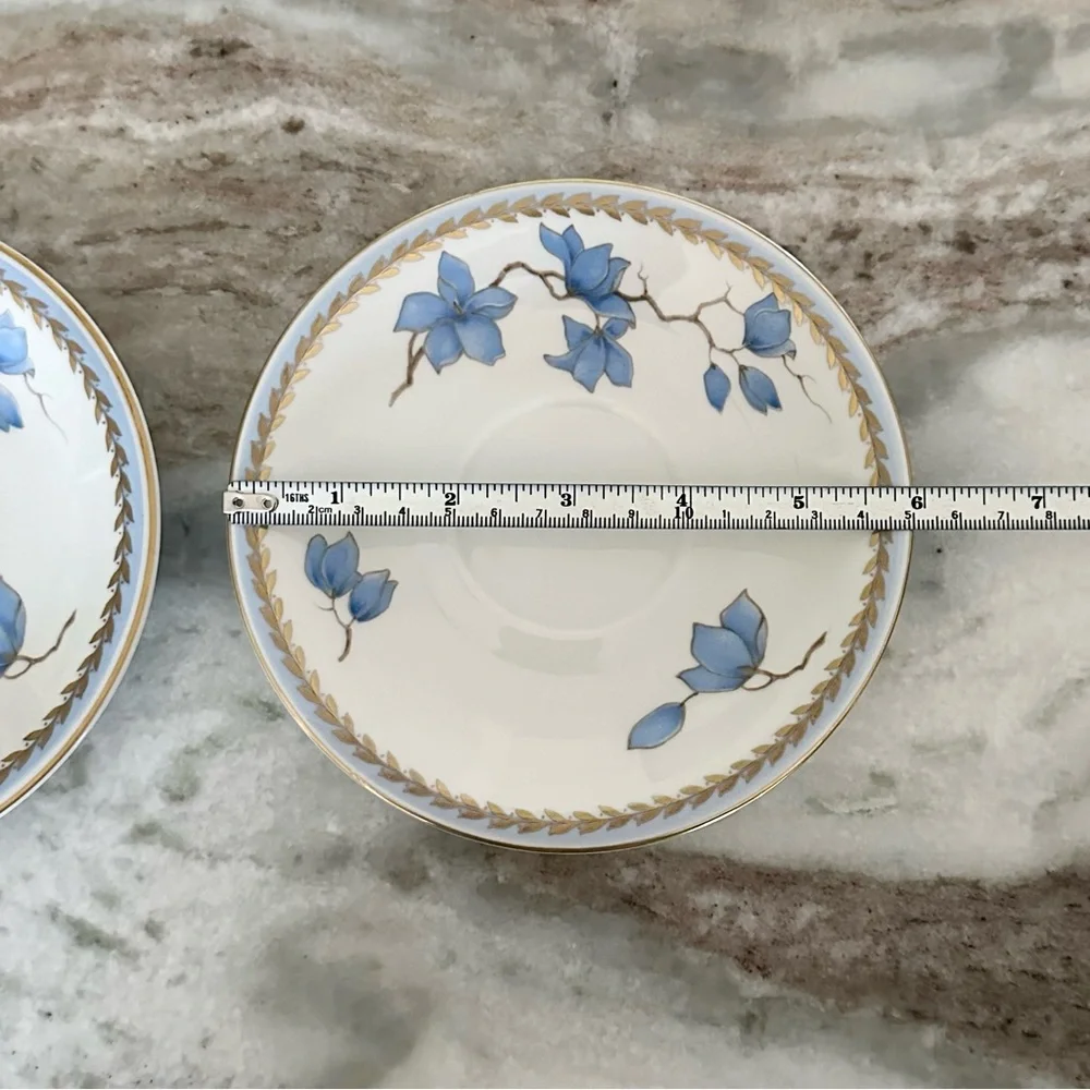 Rosenthal Selb Germany Winifred China White & Blue Floral Print Gold Rim Tea Cup